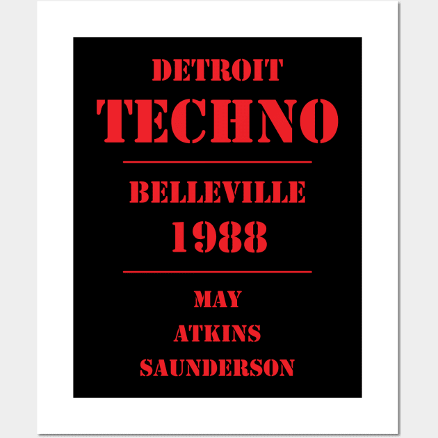 Detroit Techno Belleville 1988 Wall Art by Atomic Malibu
